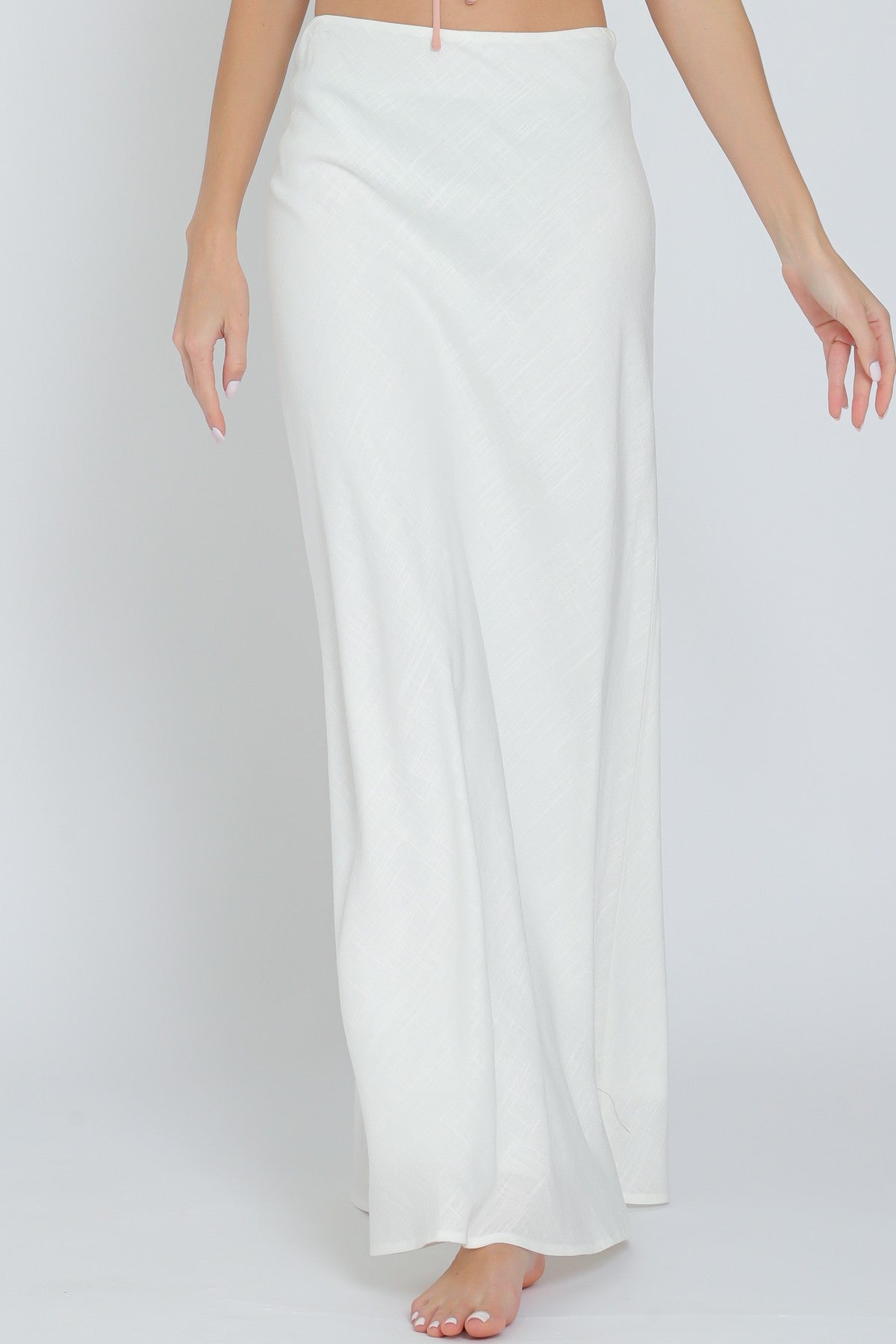 High Waisted Linen Maxi Skirt