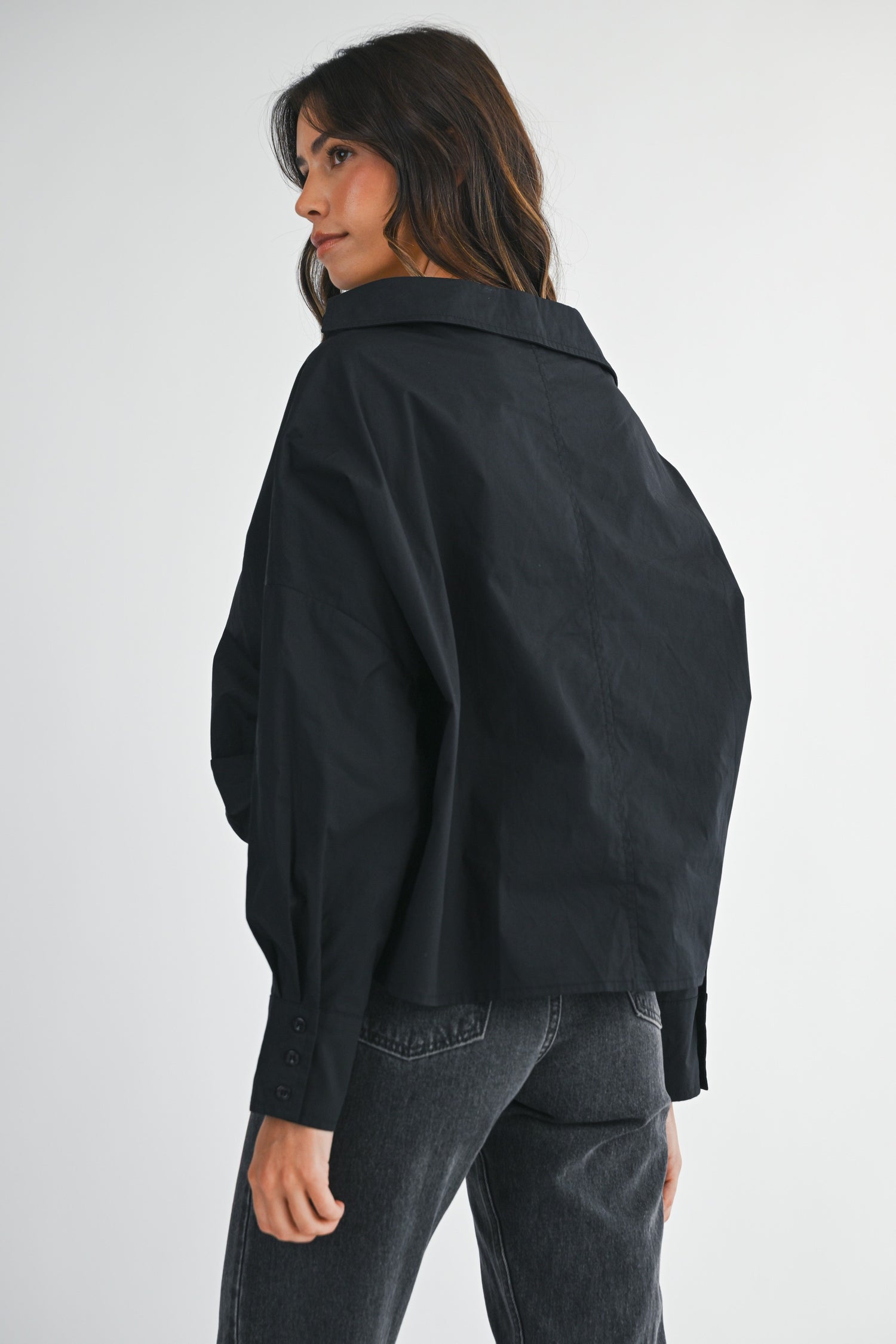 Front Twist Button-Down Top