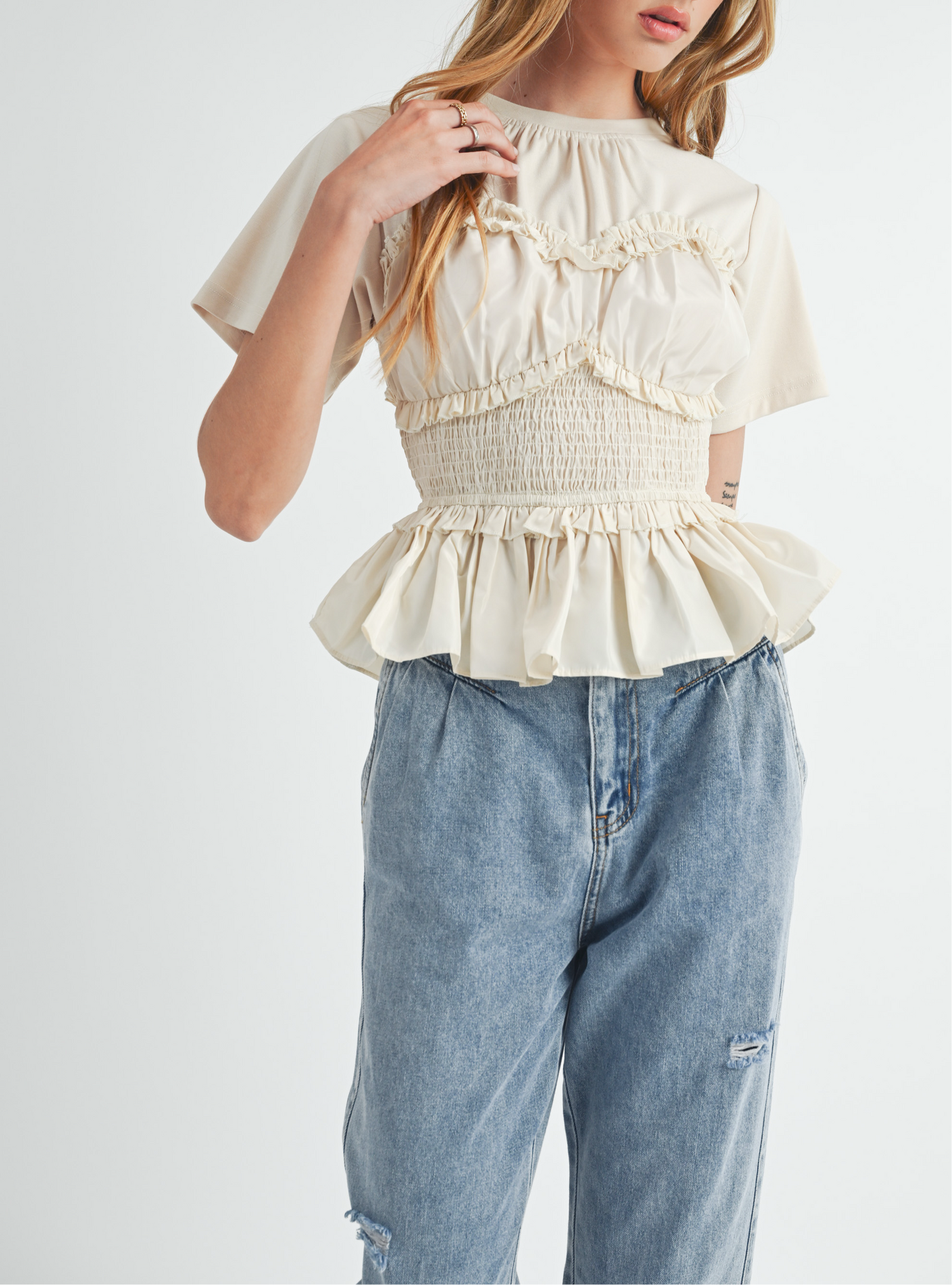 Bustier Peplum Tee