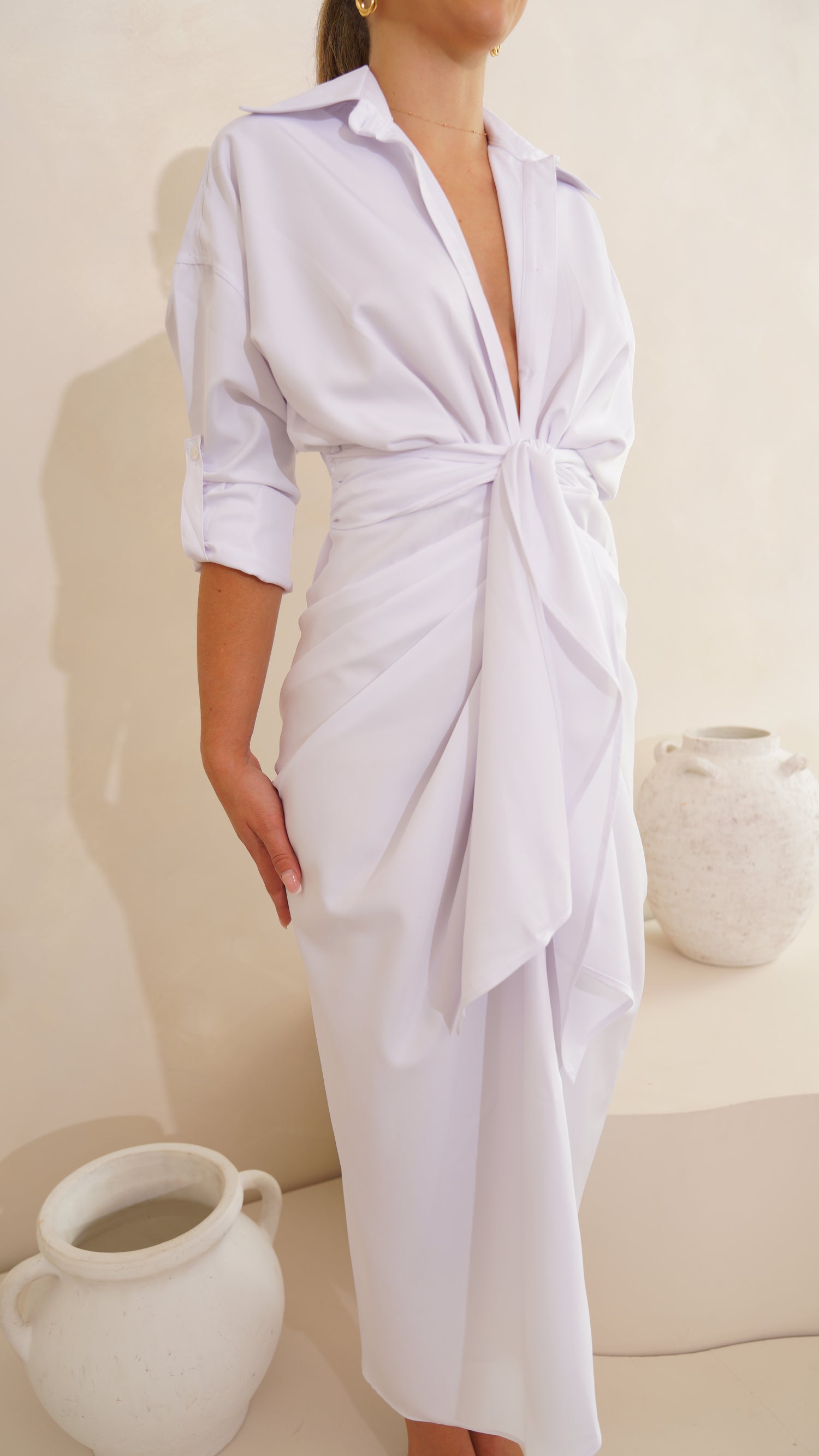 Icon Silhouette Dress - Pearl