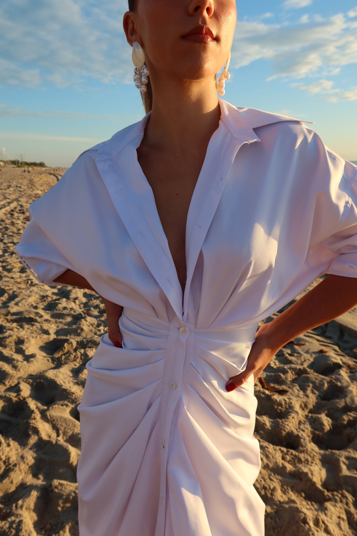 Icon Silhouette Dress - Pearl