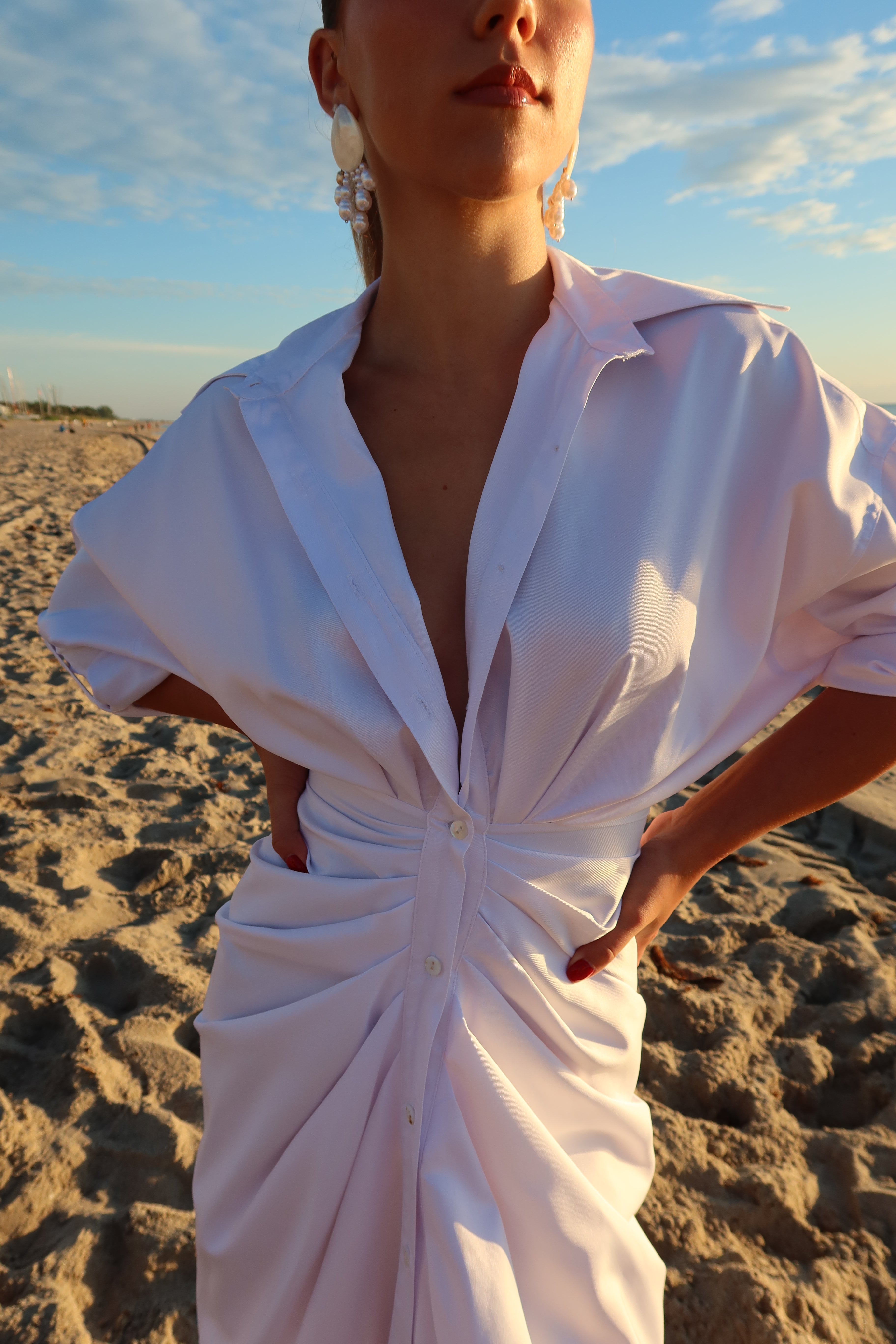 Icon Silhouette Dress - Pearl