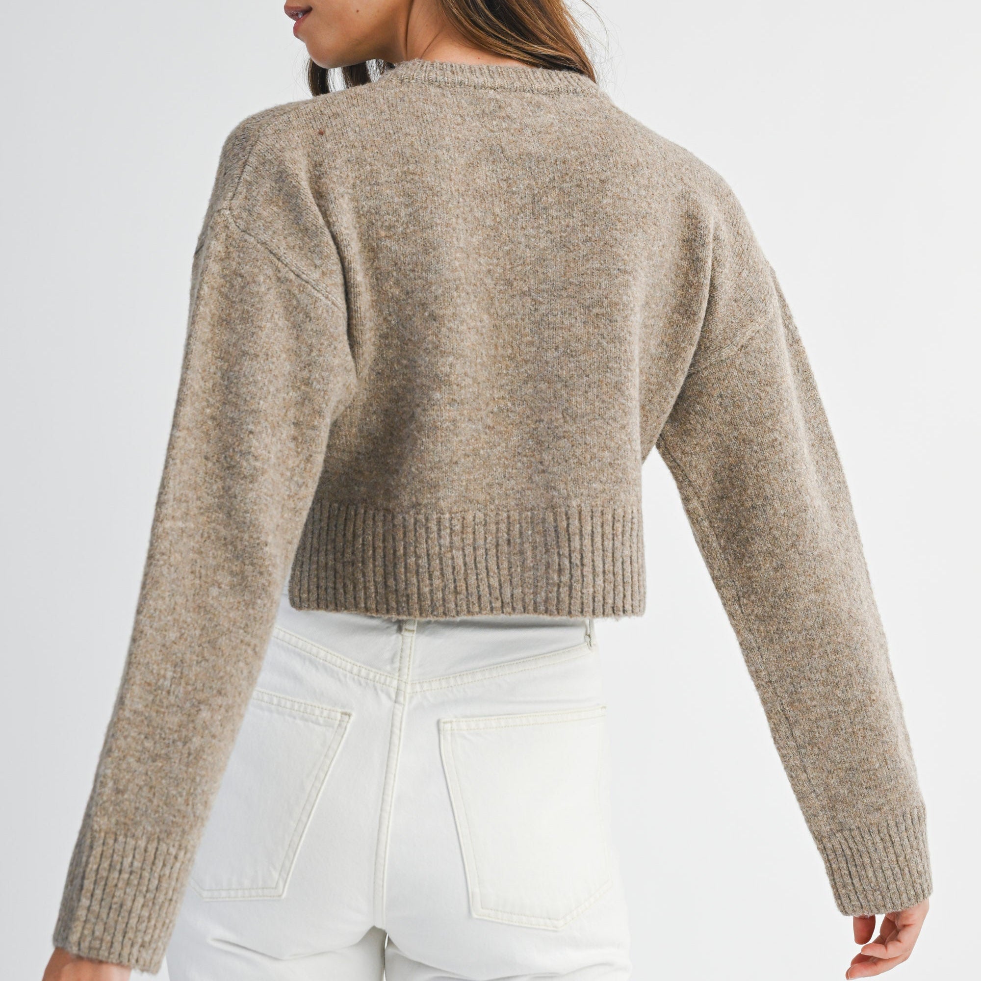 Knit Button Down Crop Cardigan