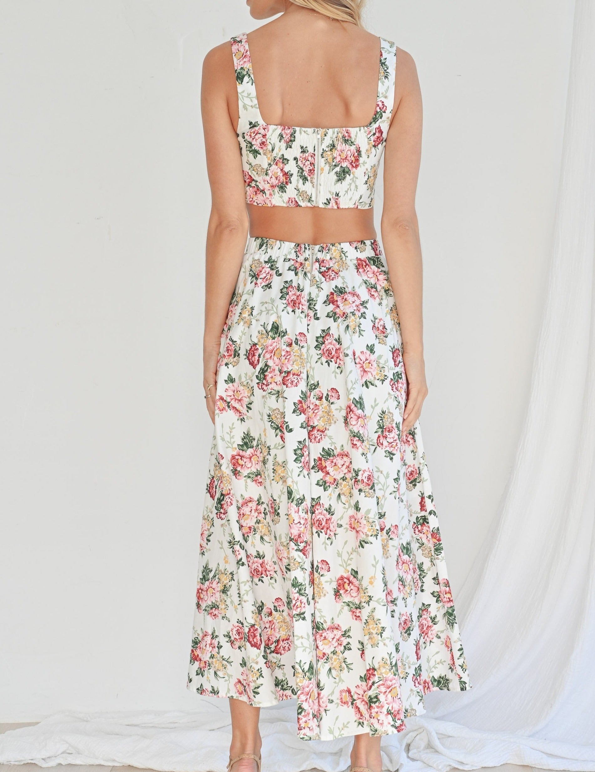 Alice Floral Maxi Skirt+ Crop Top Set