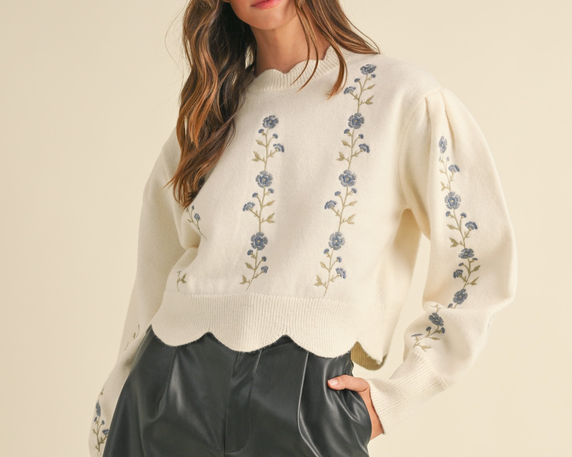 Lilly Scalloped Sweater