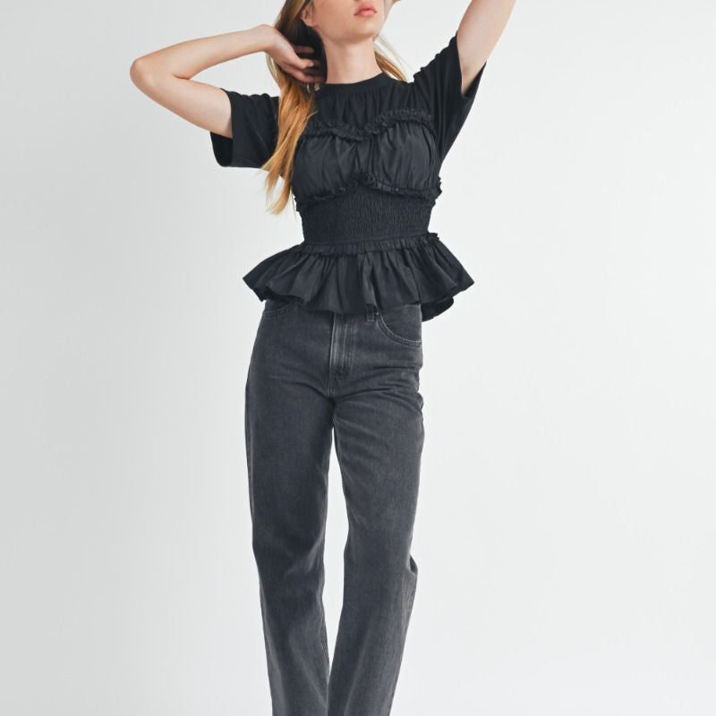 Bustier Peplum Tee