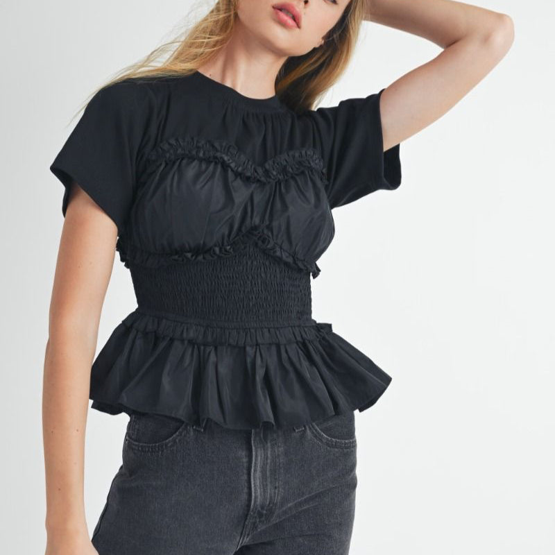 Bustier Peplum Tee