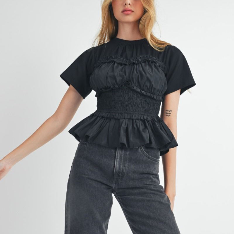 Bustier Peplum Tee