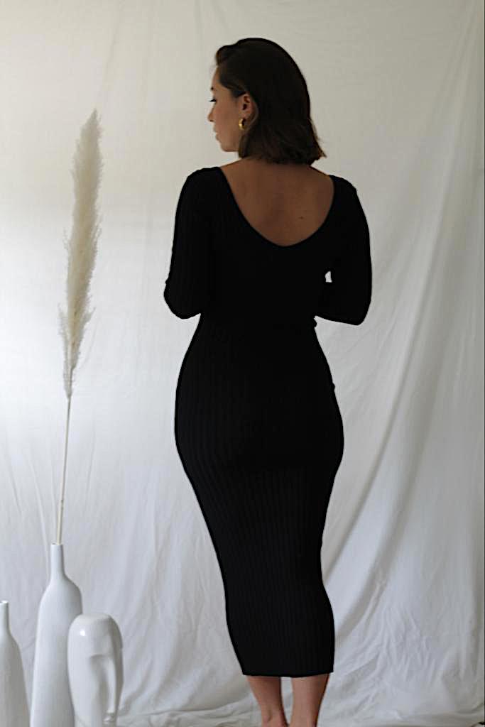 Mia Long Sleeve Ribbed Dress