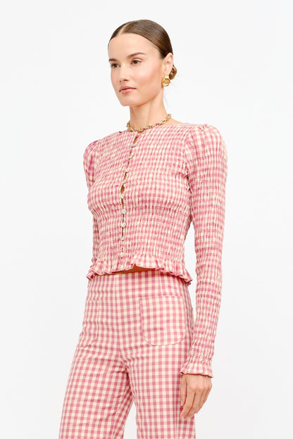 Ashton Gingham Smocked Top