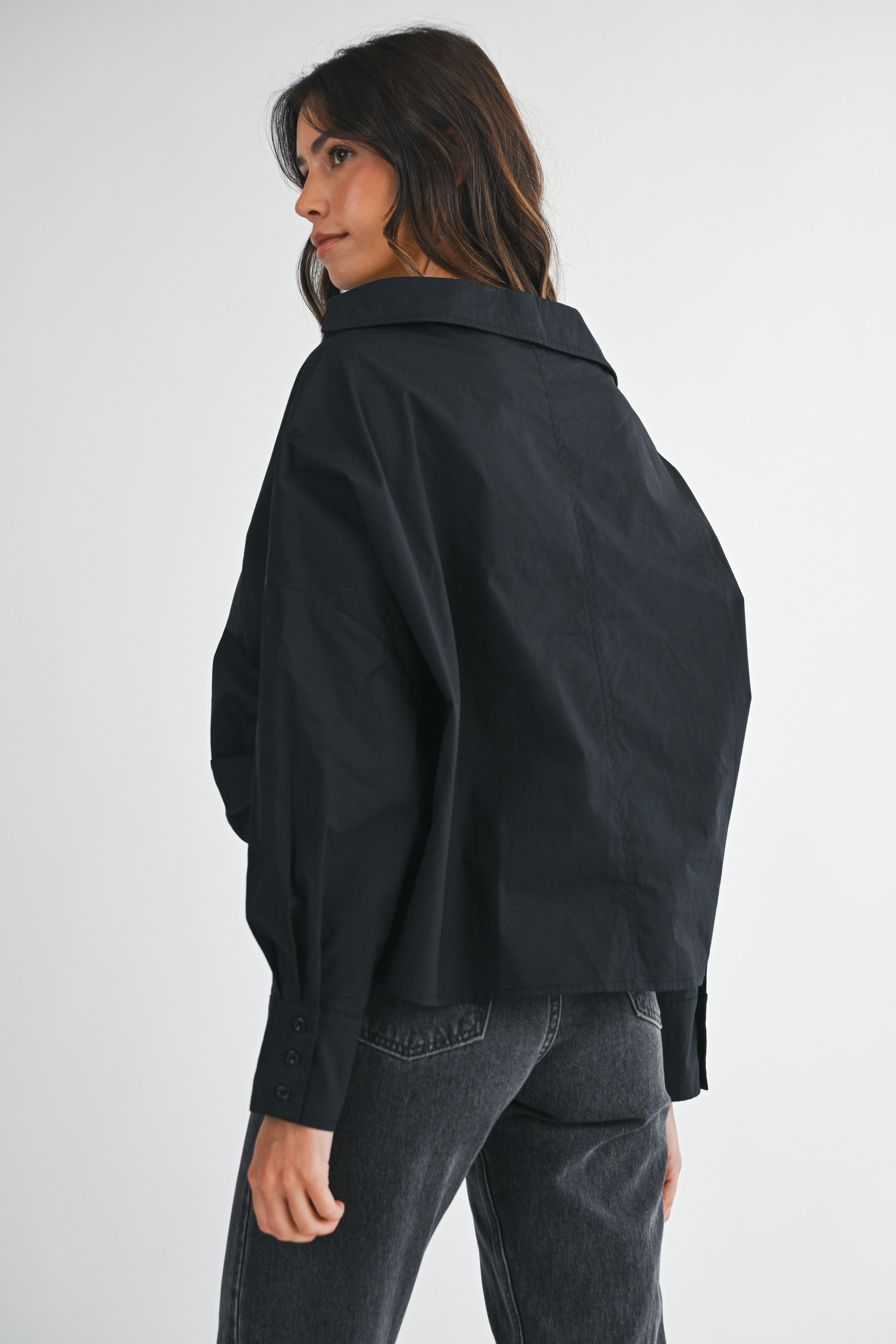 Front Twist Button-Down Top