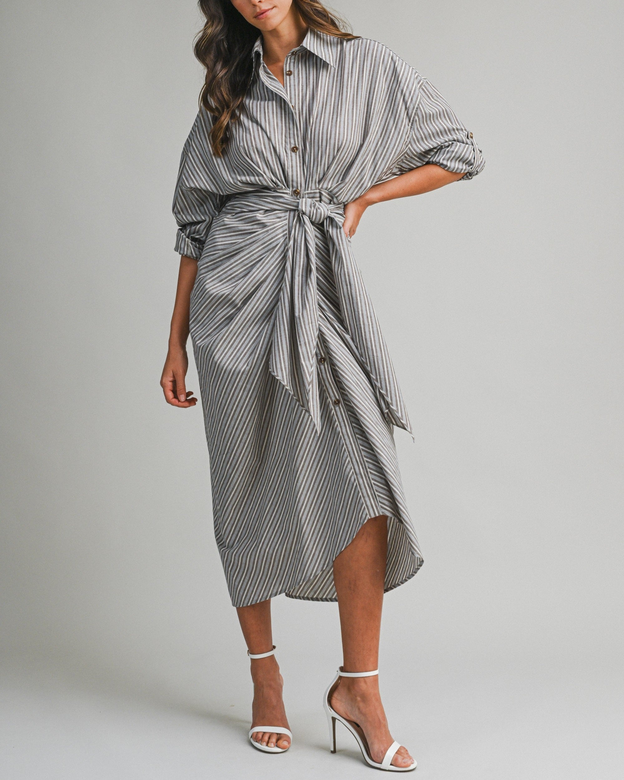 Striped Button Down Dress