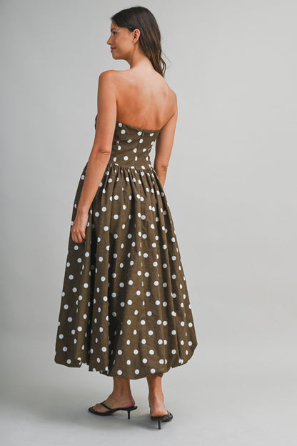 Polka Dot Bubble Midi Dress