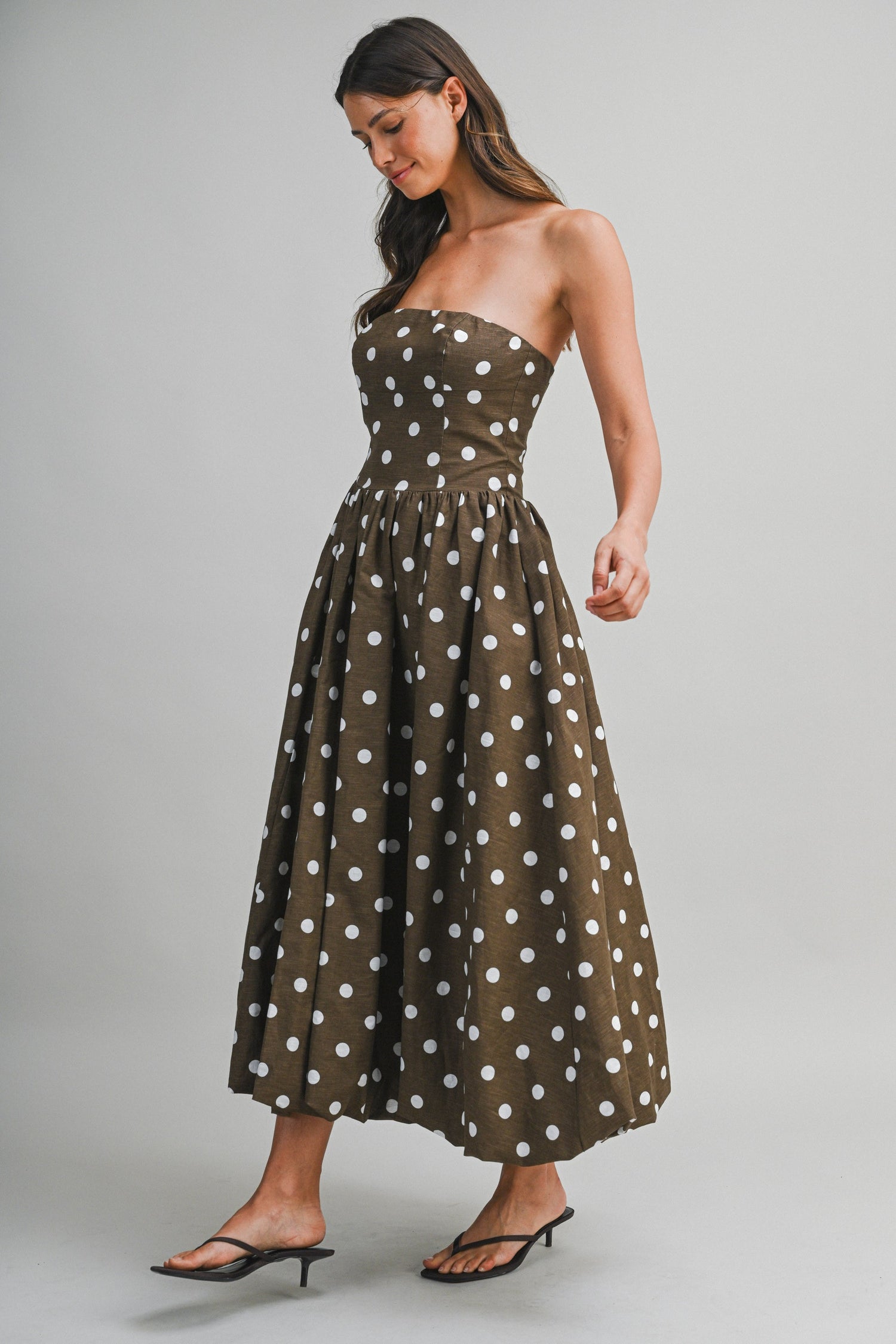 Polka Dot Bubble Midi Dress