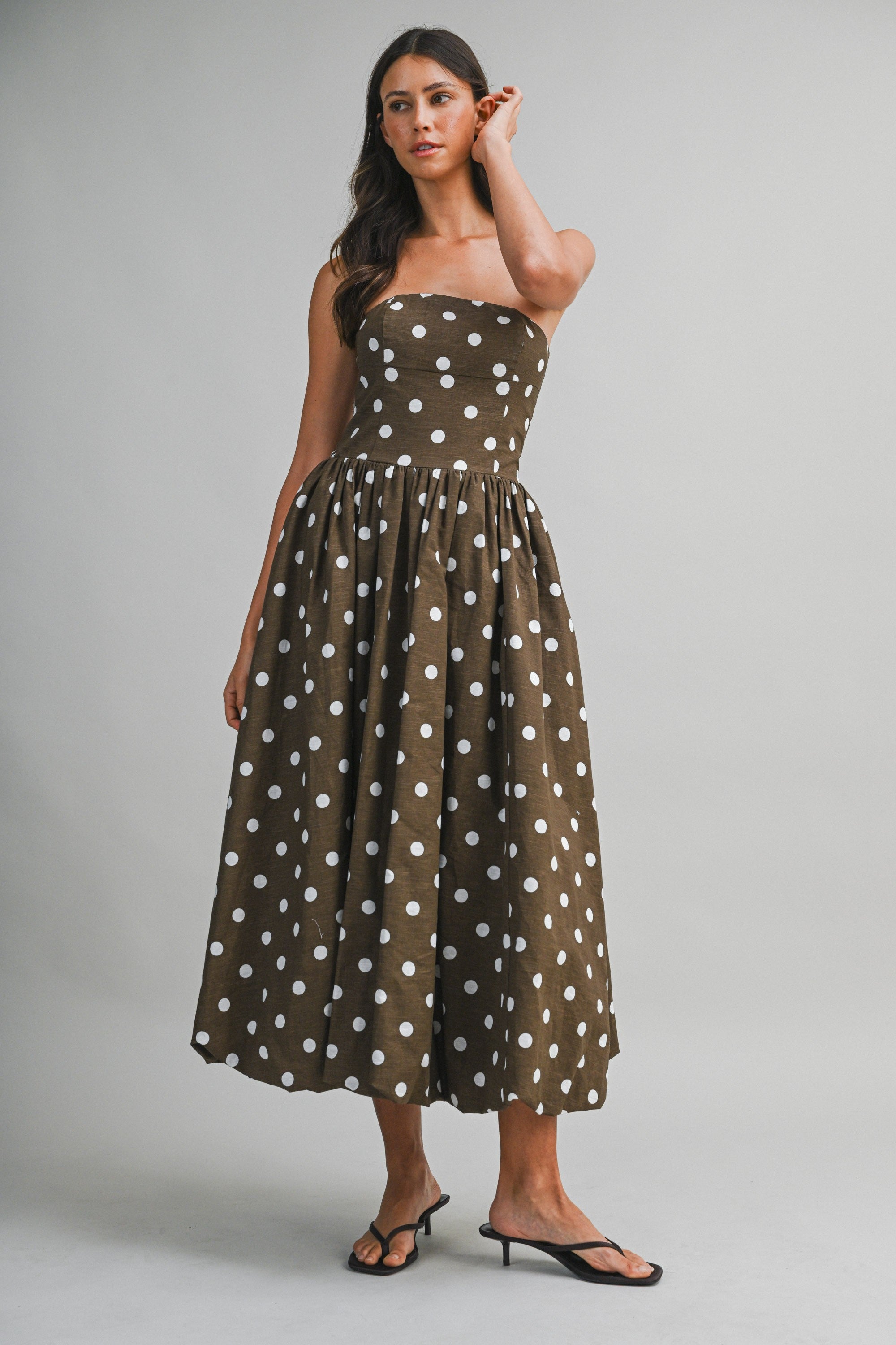 Polka Dot Bubble Midi Dress