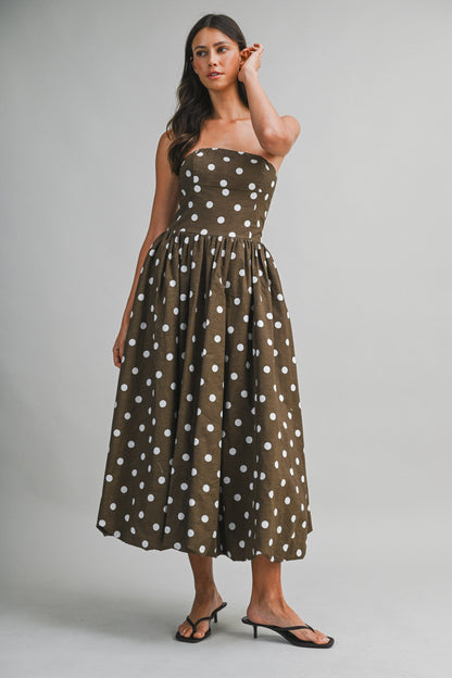Polka Dot Bubble Midi Dress