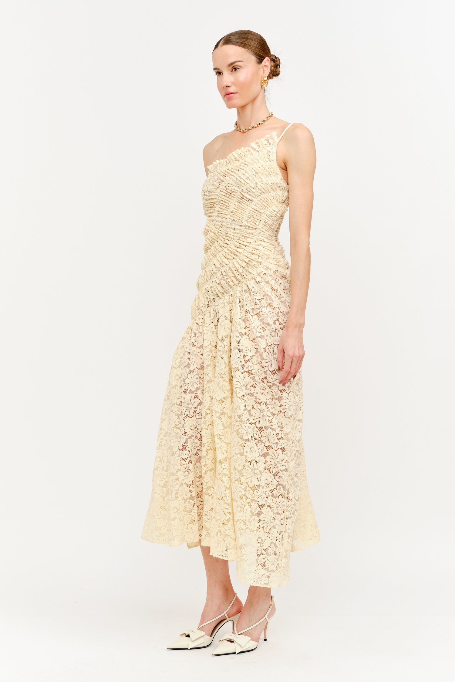 Amelia Lace Dress - Butter Yellow