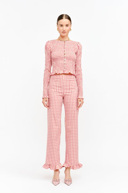Paloma Gingham Ruffle Pant