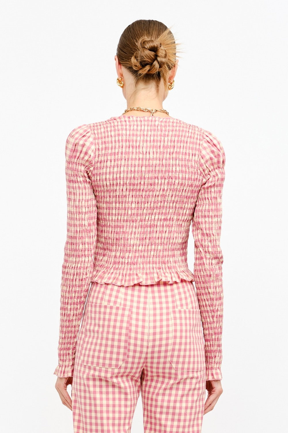 Ashton Gingham Smocked Top