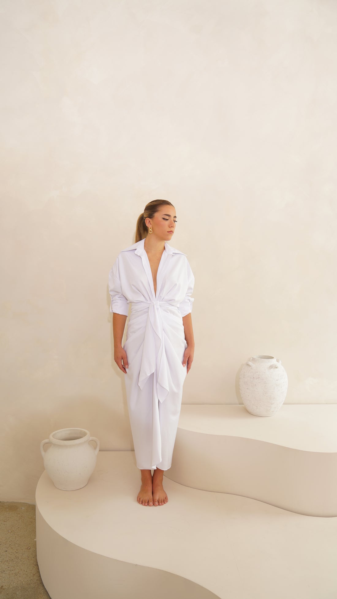 Icon Silhouette Dress - Pearl