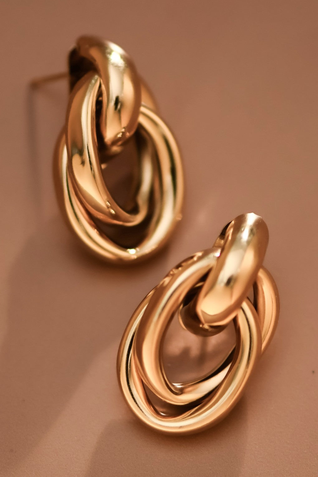 Interlock Gold Statement Earrings