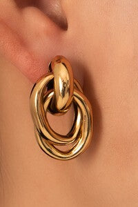 Interlock Gold Statement Earrings
