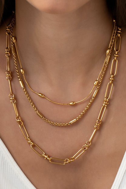 Triple Layered Chunky Chain Necklace