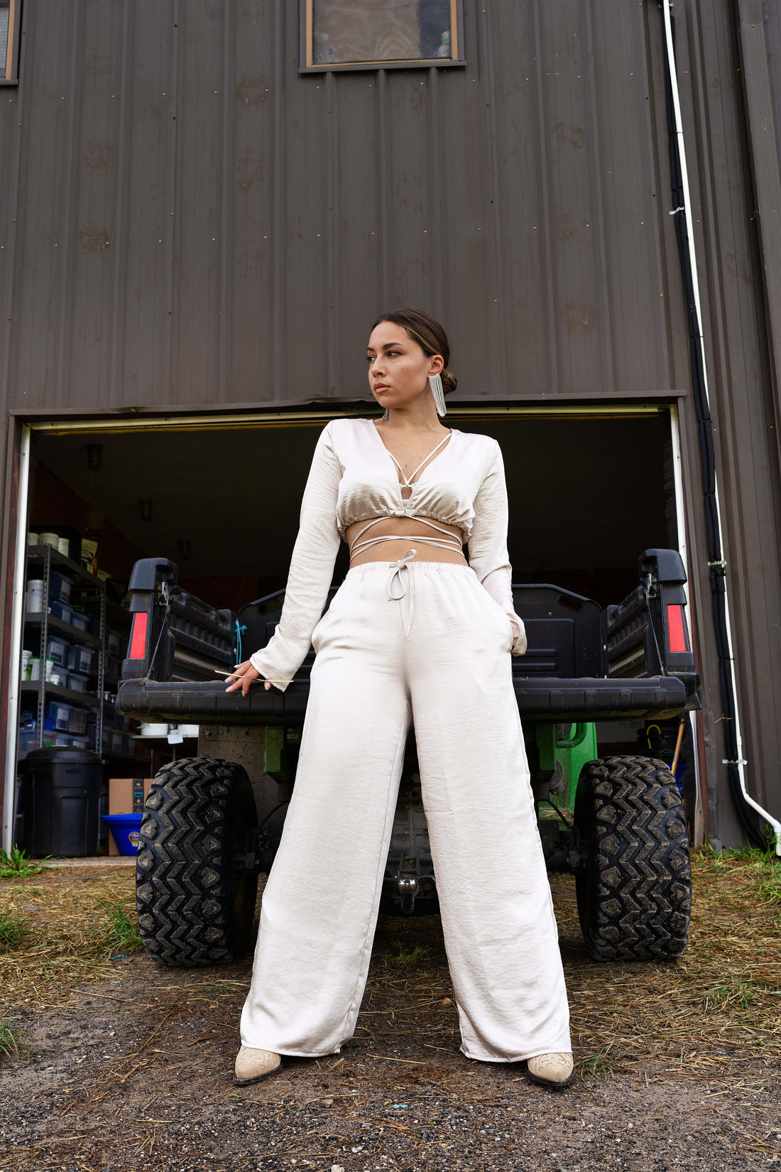 Sloan Wide-Leg Satin Pant